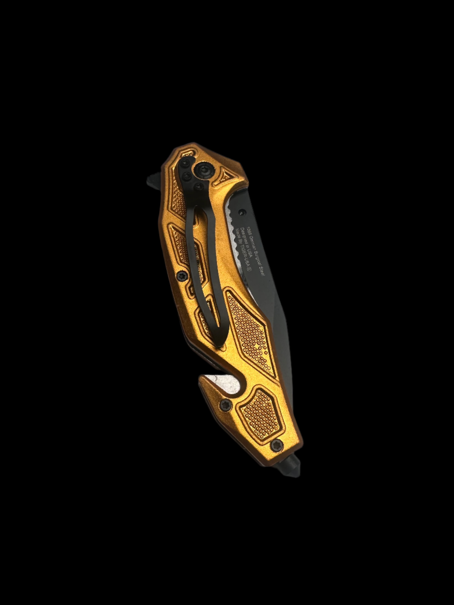 Rescue Golden Handle Folding Knife