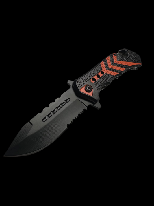 Black and Orange Emergency Rescue Knife