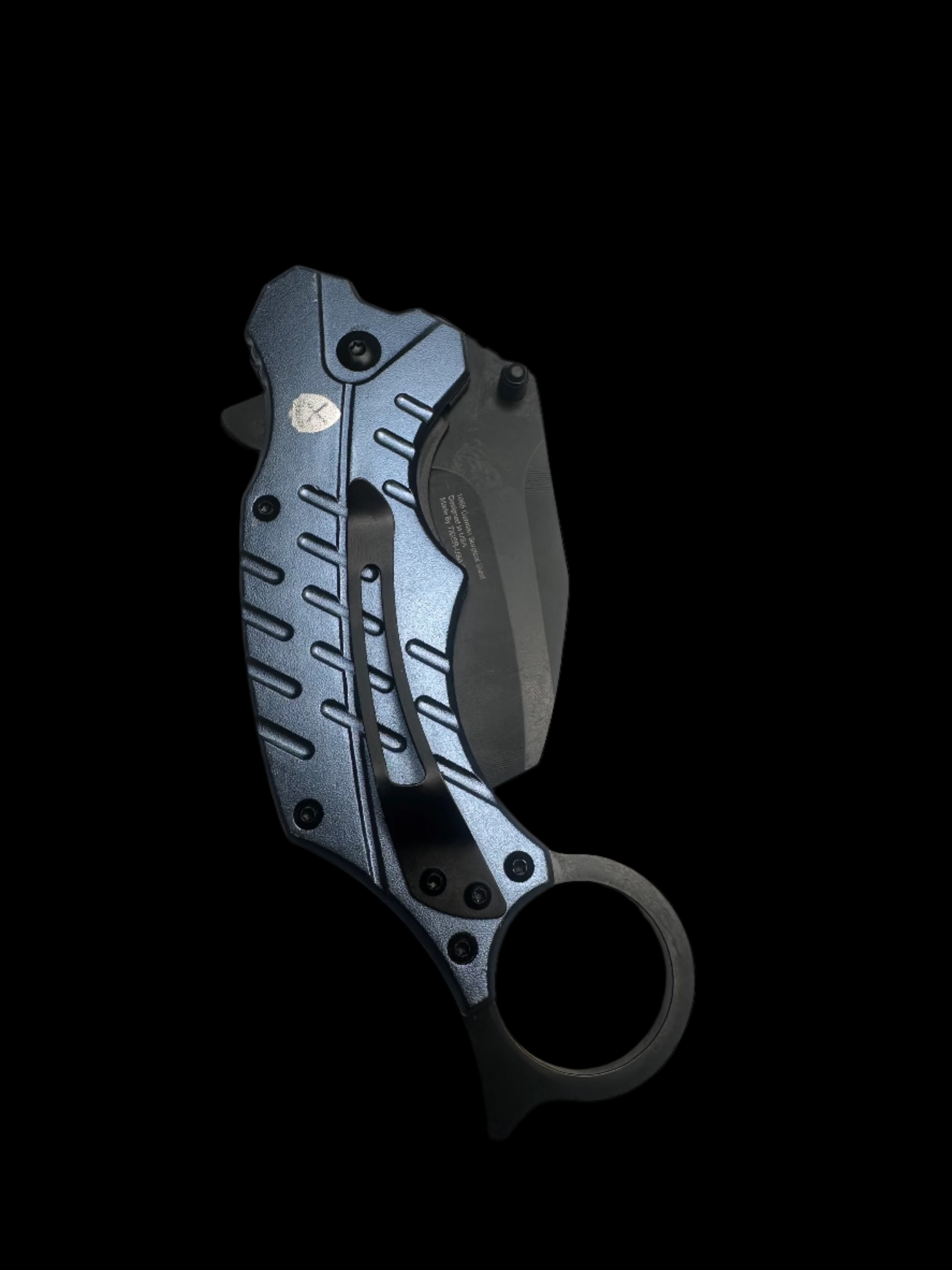 Blue Handle Karambit Closed