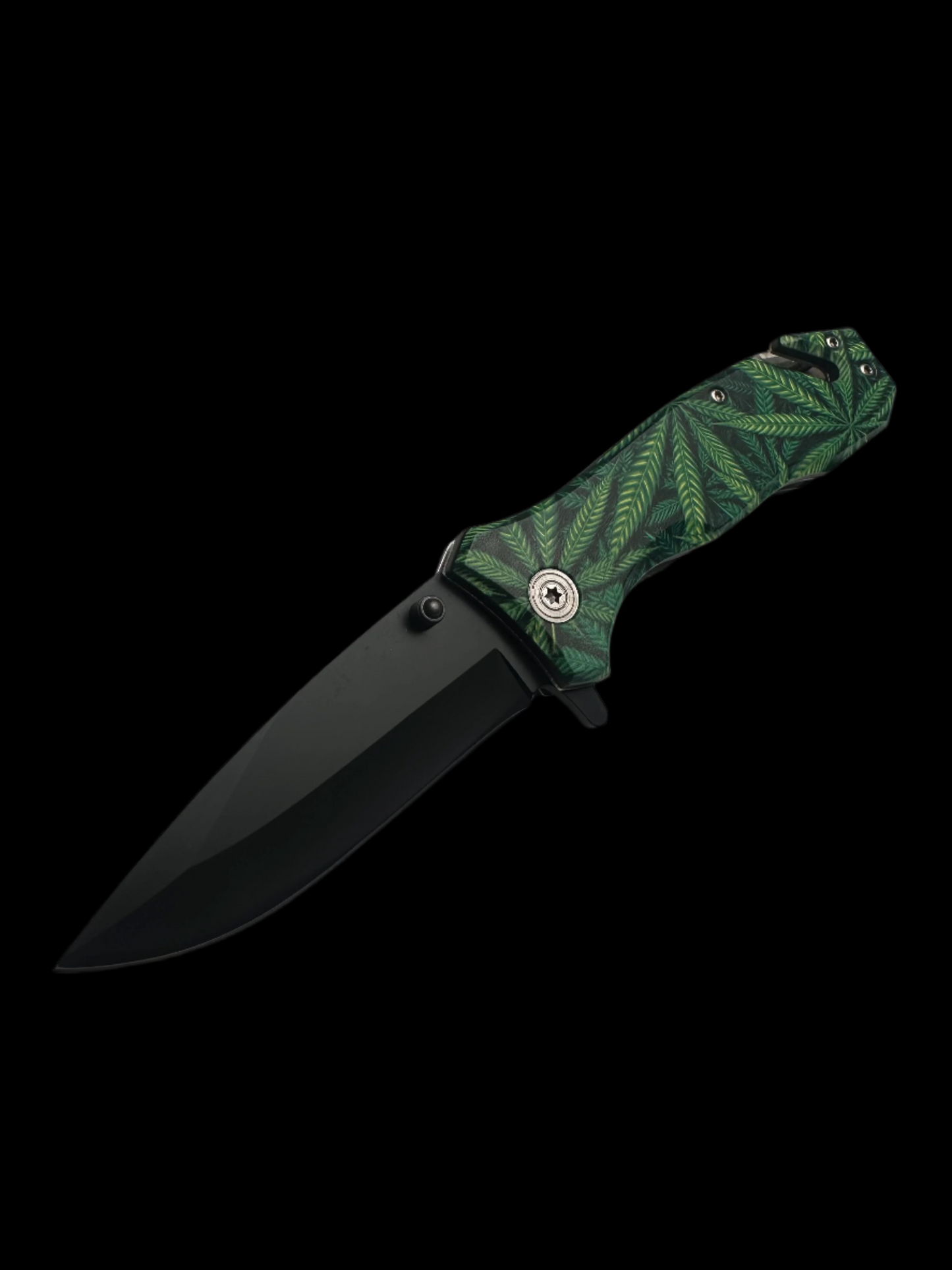 Cannabis Design Folding Knife