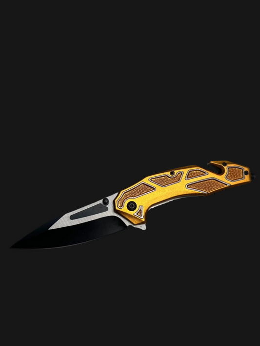 Rescue Golden Handle Folding Knife