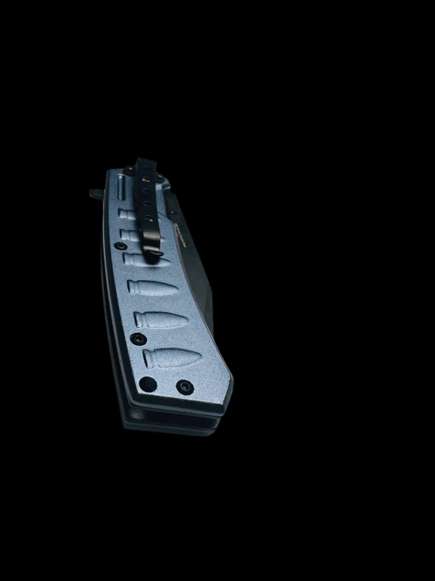 Black Folding Knife Blue Handlle